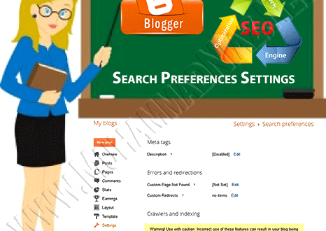 Blogger Search Preferences Settings in Urdu