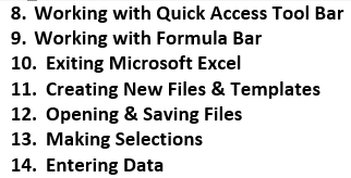 MS Excel Topic 8 to 14