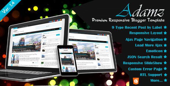 Adamz Responsive Blogger Template Cover | Muhammad Niaz Adamz Template Cover