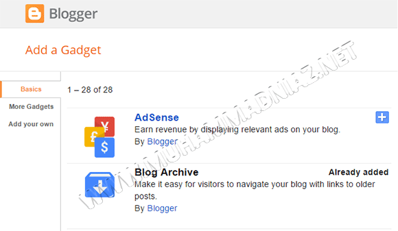 Blogger Gadgets Layout Cover