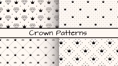 Monochrome Crown Pattern Cover