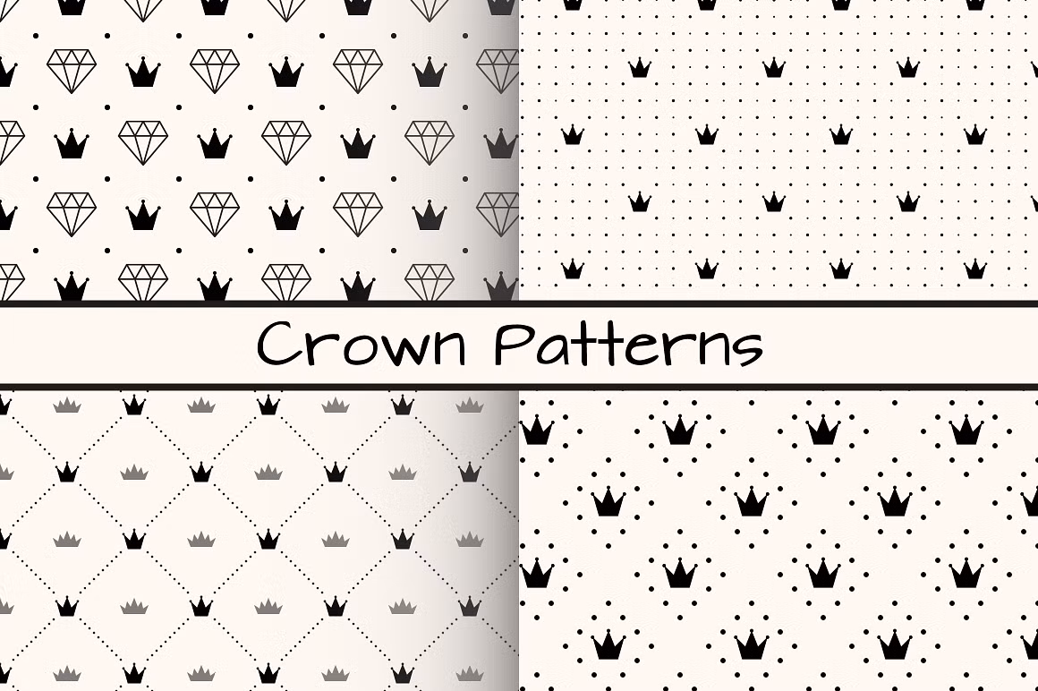 Monochrome Crown Pattern Cover